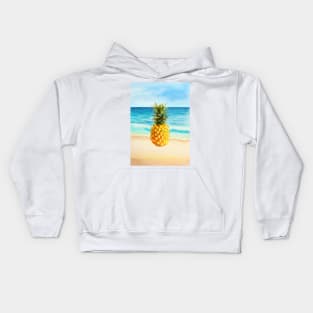 Tropical Pineapple Art Scene Kids Hoodie